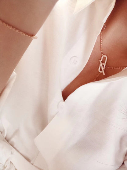 [Auream]HM FIRE PIG NOSE NECKLACE TRENDY STREET