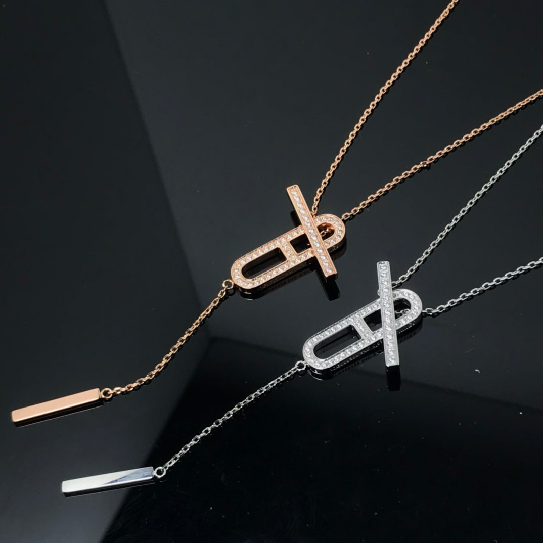 [Auream]HM NECKLACE PLATINUM ROSE GOLD DIAMOND