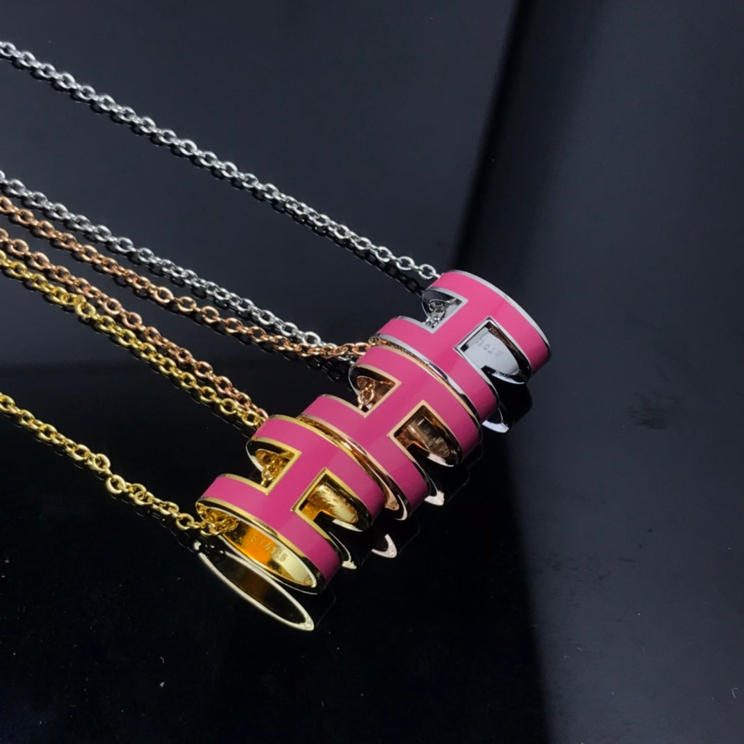 [Auream]H NECKLACE PINK