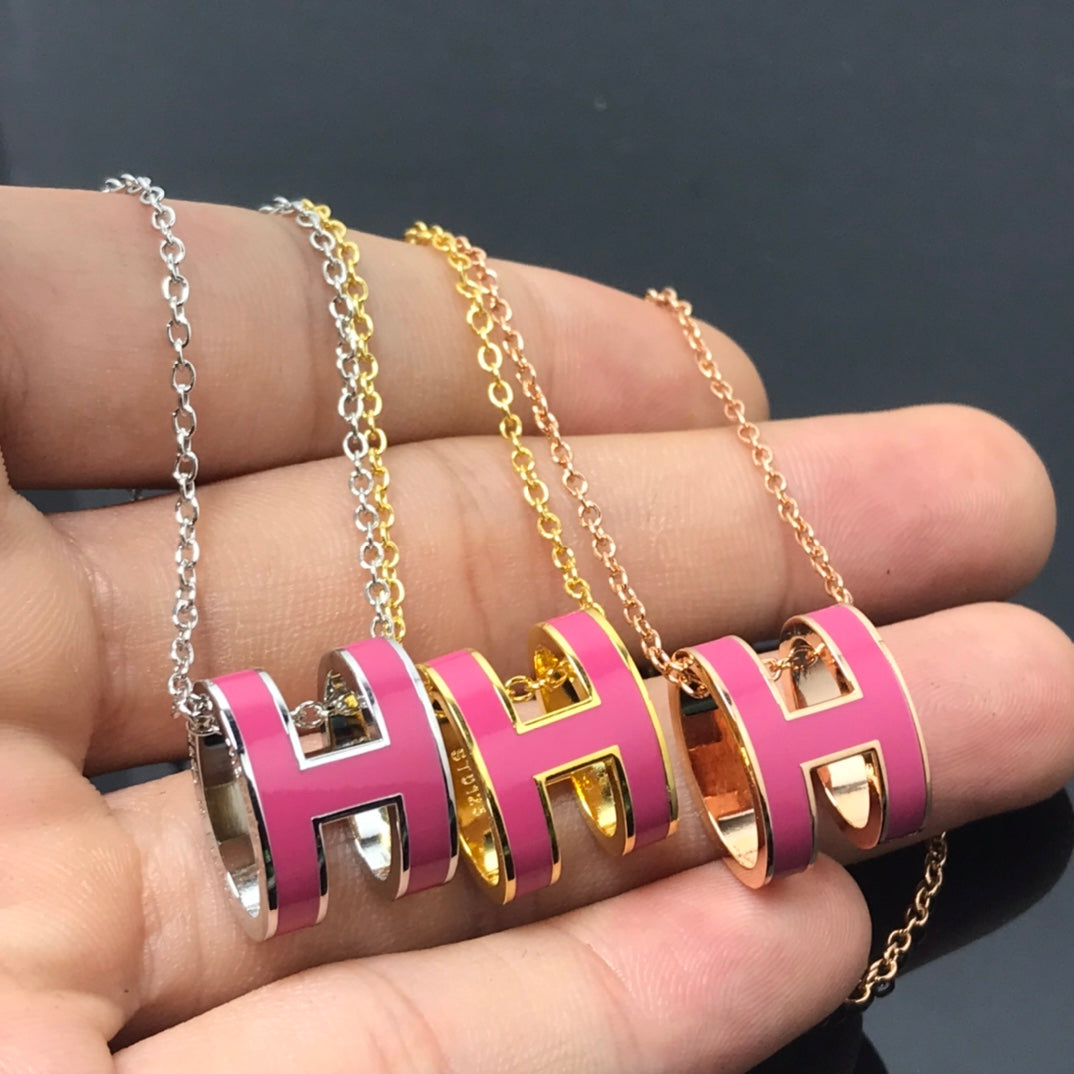[Auream]H NECKLACE PINK