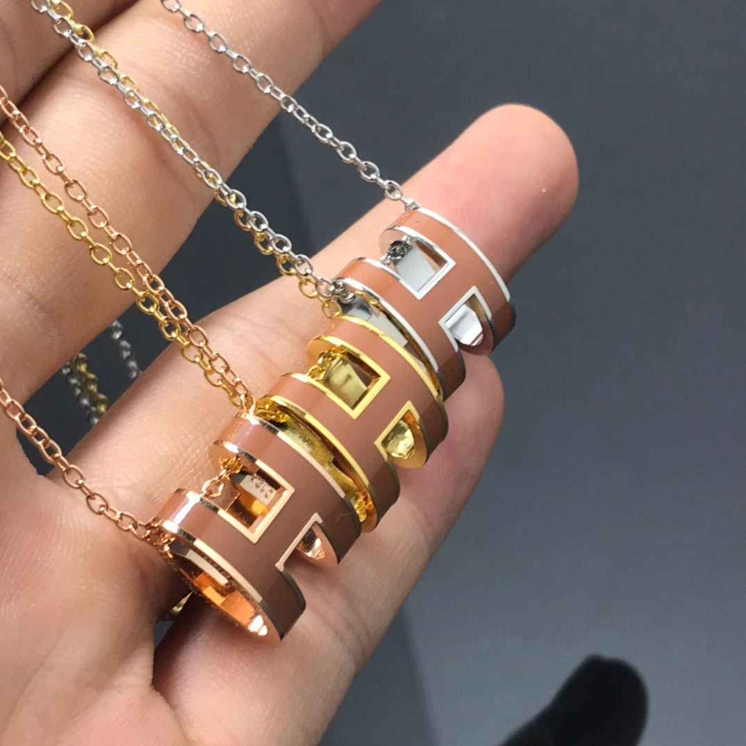 [Auream]H NECKLACE BROWN