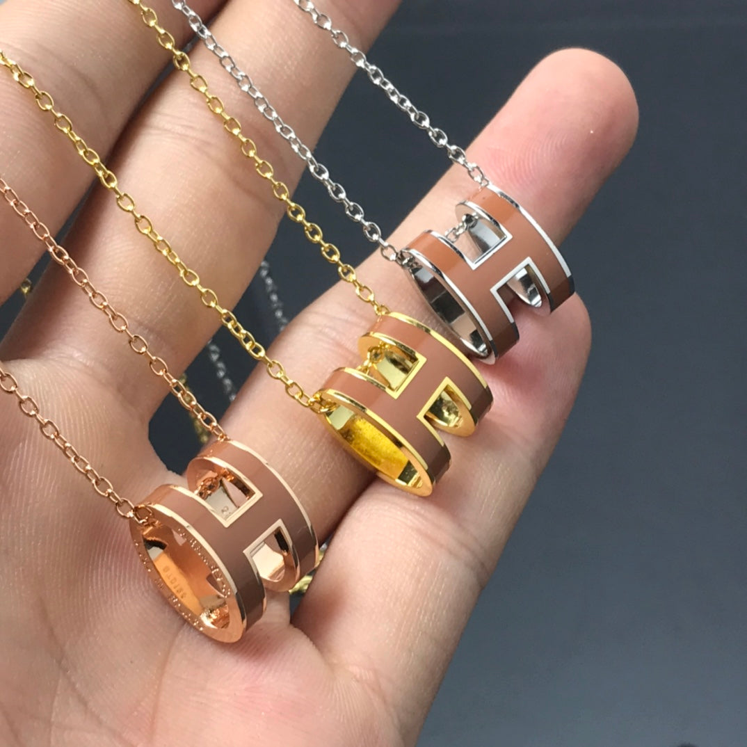 [Auream]H NECKLACE BROWN