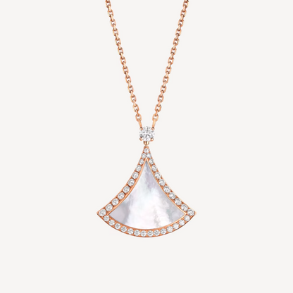 [Auream]DREAM MOP DIAMOND PAVED PINK GOLD NECKLACE