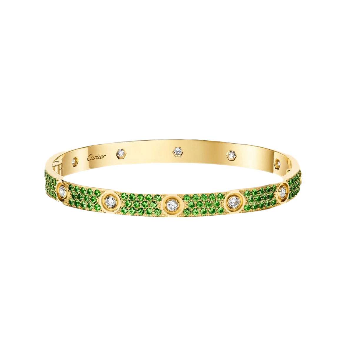 [Auream]2026 PAVE GEMSTONE LOVE BRACELET 6.1MM 10 DIAMONDS