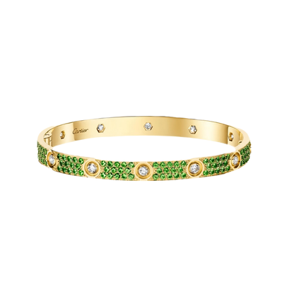 [Auream]2026 PAVE GEMSTONE LOVE BRACELET 6.1MM 10 DIAMONDS