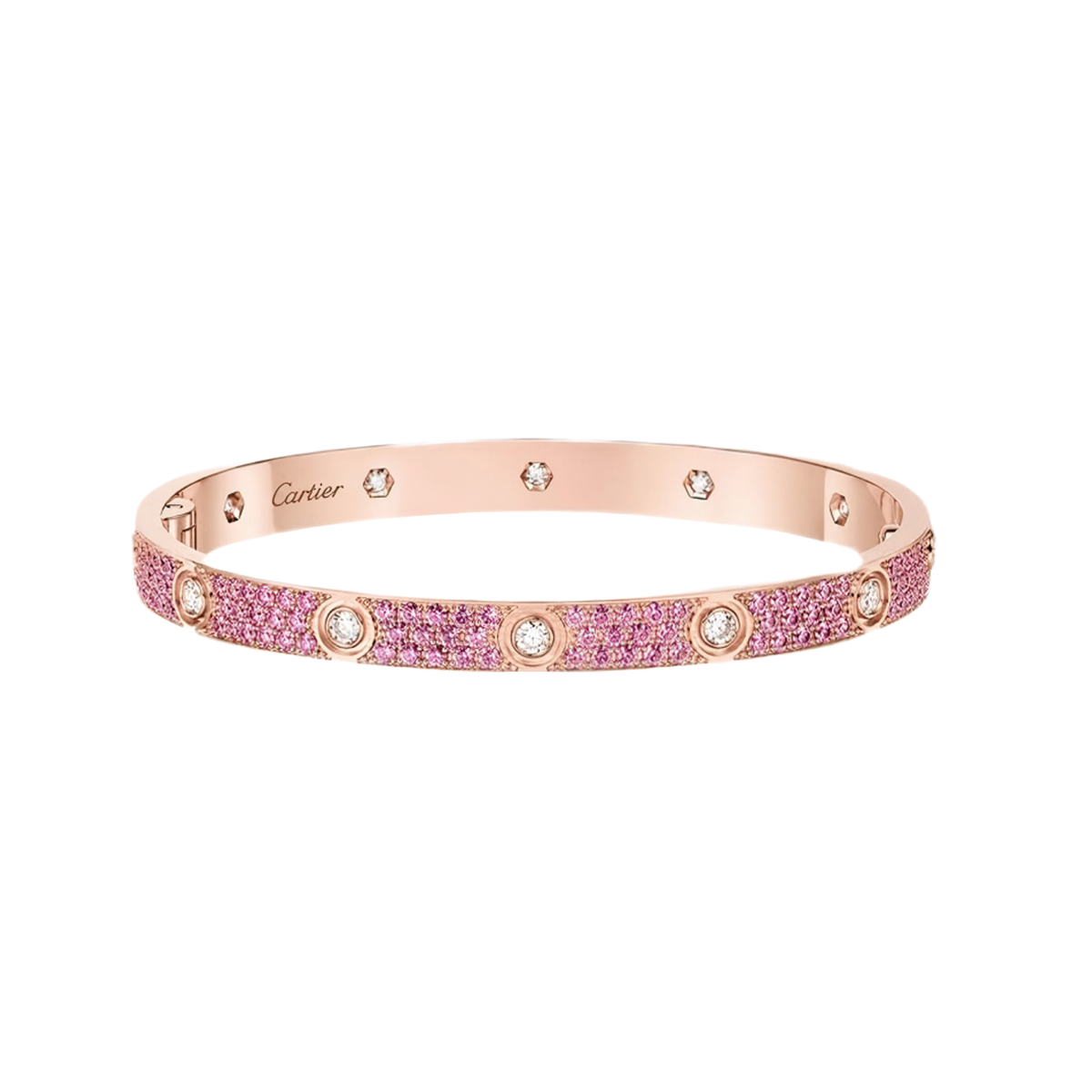 [Auream]2026 PAVE GEMSTONE LOVE BRACELET 6.1MM 10 DIAMONDS
