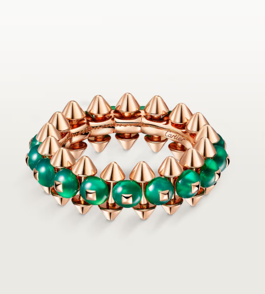 [Auream]CLASH ELEGANT ROSE GOLD RING FEATURING NATURAL AGATE
