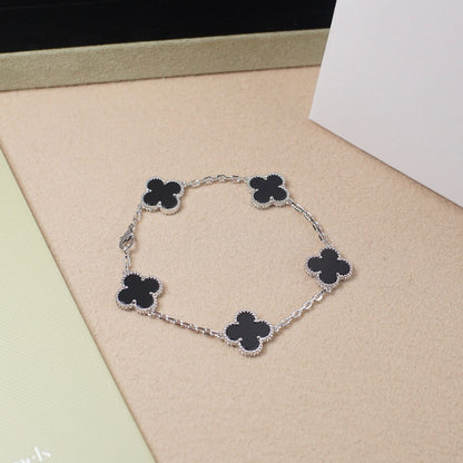 [Auream] CLOVER 5 MOTIF ONYXS BRACELET COLLECTION
