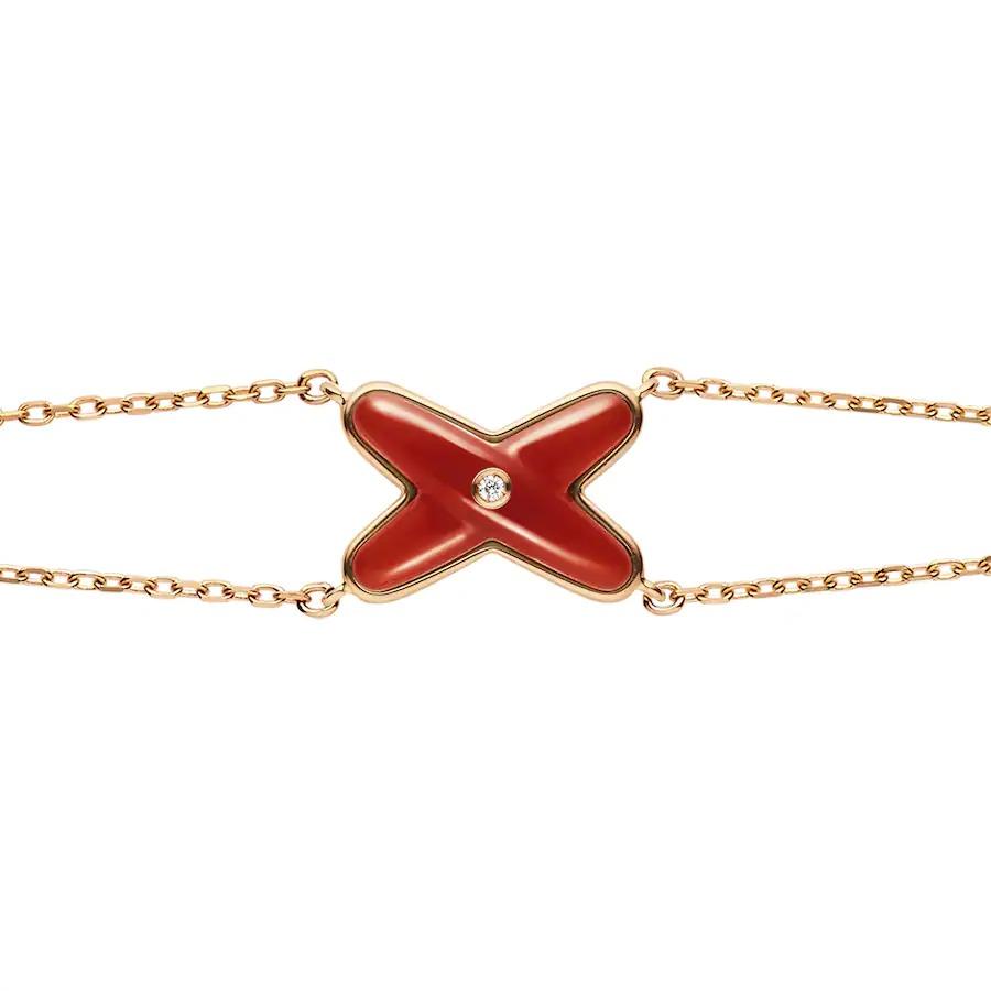 [Auream]JEUX BRACELET CARNELIAN PINK GOLD 1 DIAMOND