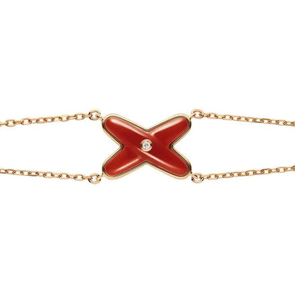 [Auream]JEUX BRACELET CARNELIAN PINK GOLD 1 DIAMOND