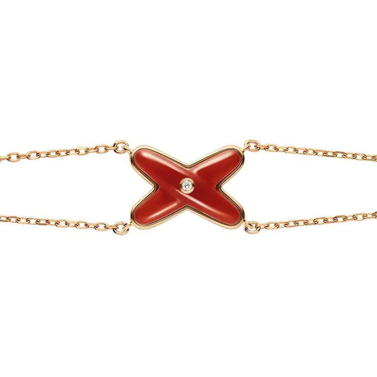 [Auream]JEUX BRACELET CARNELIAN PINK GOLD 1 DIAMOND