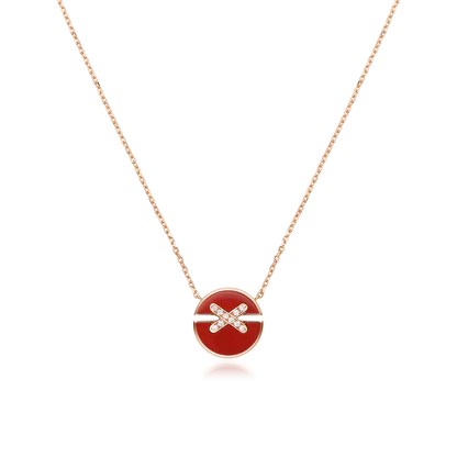 [Auream]JEUX DE ROSE GOLD DIAMOND NECKLACE