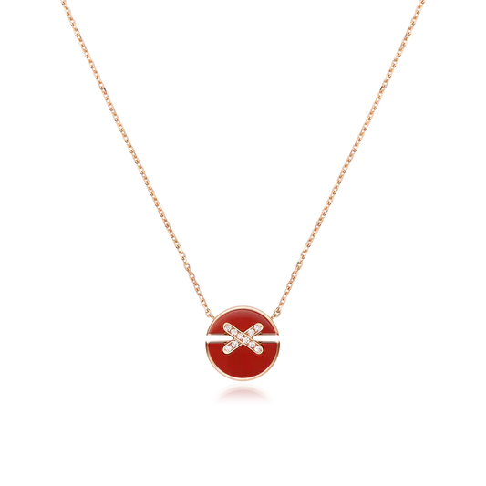 [Auream]JEUX DE ROSE GOLD DIAMOND NECKLACE