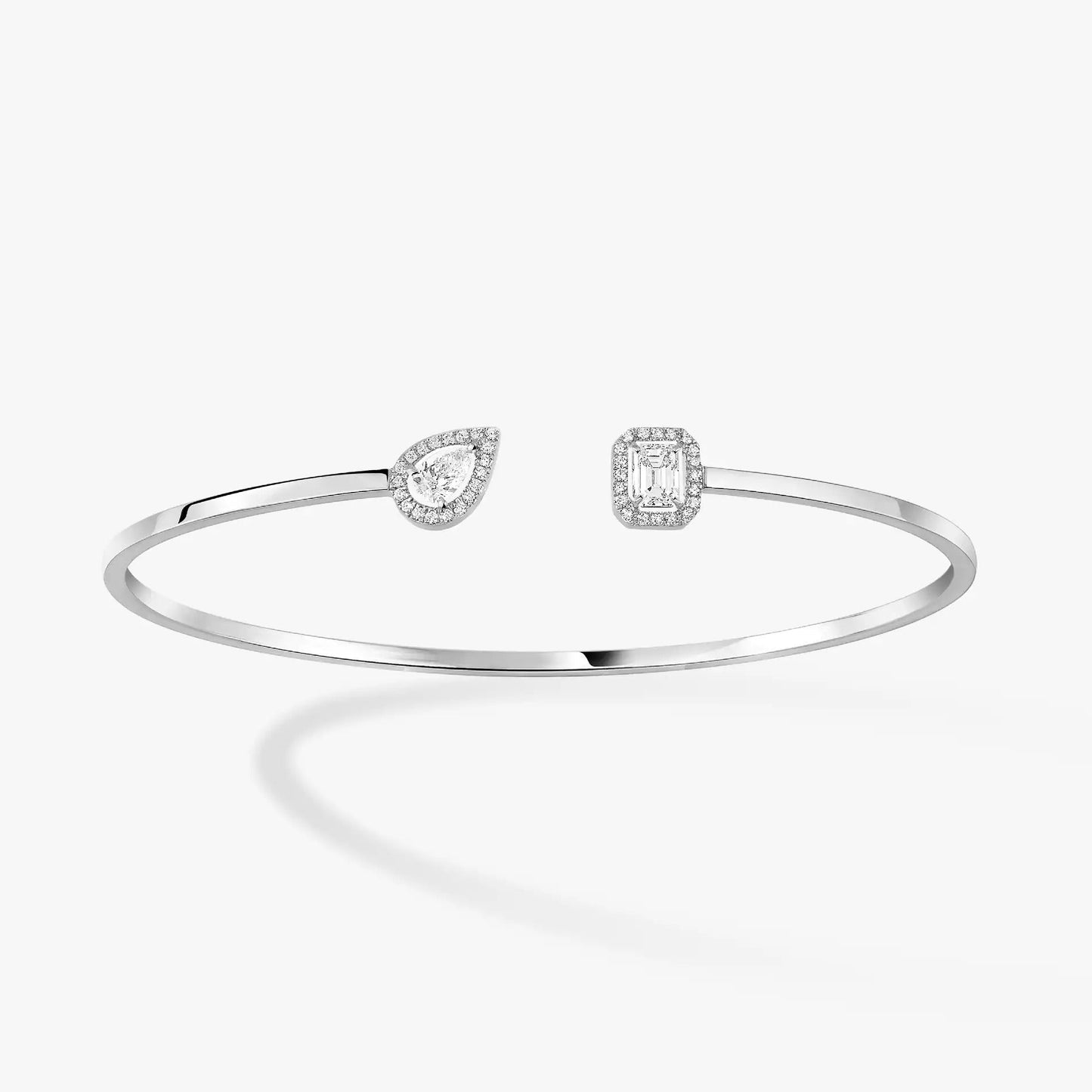 [Auream]JONC FLEX MY TWIN TOI & MOI SILVER DIAMOND BRACELET