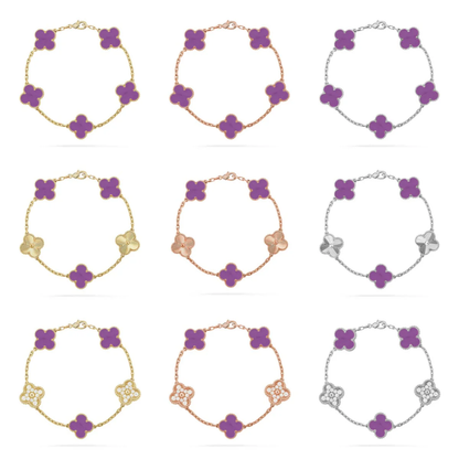 [Auream] CLOVER 5 MOTIF VIOLET BRACELET COLLECTION