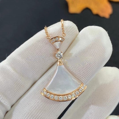 [Auream]DREAM NECKLACE MOP PINK GOLD DIAMOND