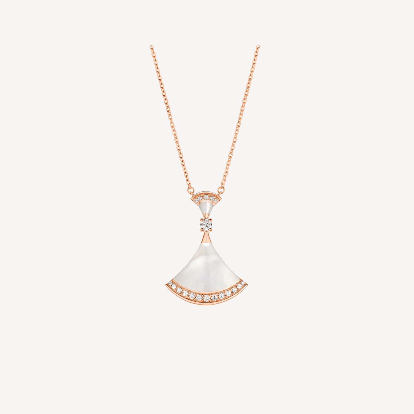 [Auream]DREAM NECKLACE MOP PINK GOLD DIAMOND