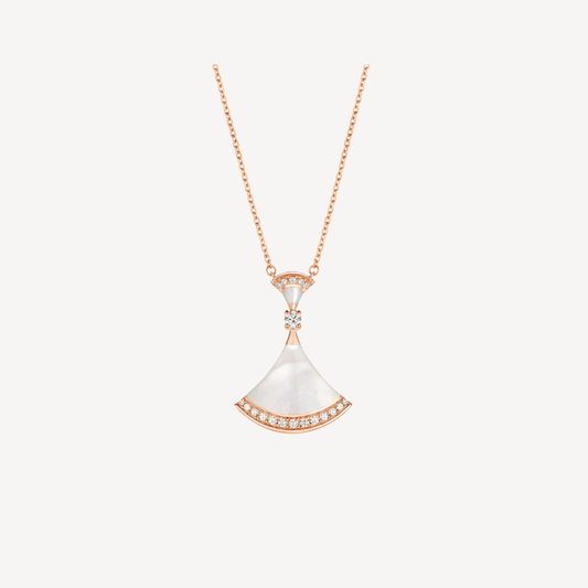 [Auream]DREAM NECKLACE MOP PINK GOLD DIAMOND