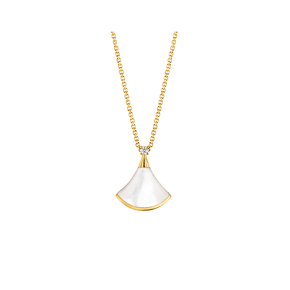 [Auream]DREAM NECKLACE WHITE MOP GOLD 1 DIAMOND