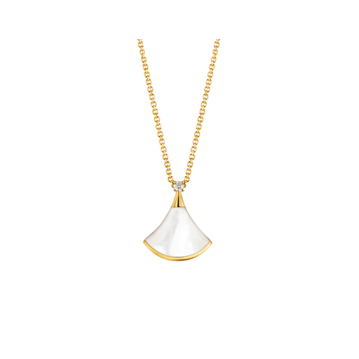 [Auream]DREAM NECKLACE WHITE MOP GOLD 1 DIAMOND