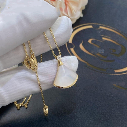 [Auream]DREAM NECKLACE WHITE MOP GOLD 1 DIAMOND