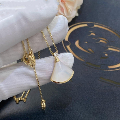 [Auream]DREAM NECKLACE WHITE MOP GOLD 1 DIAMOND