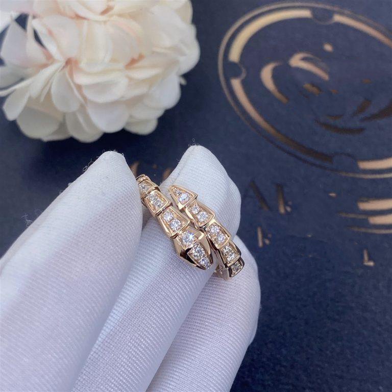 [Auream]SERPENTI RING PINK GOLD DIAMOND PAVED 4MM
