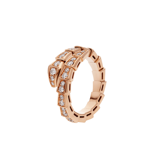 [Auream]SERPENTI RING PINK GOLD DIAMOND PAVED 4MM