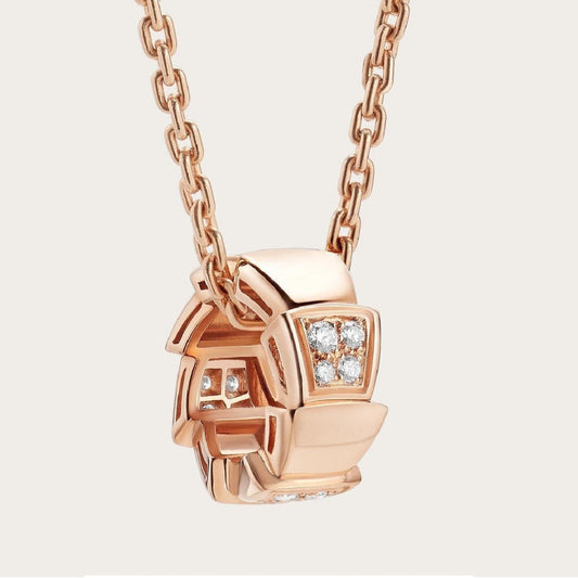 [Auream]SERPENTI PEDANT DIAMOND PINK GOLD NECKLACE