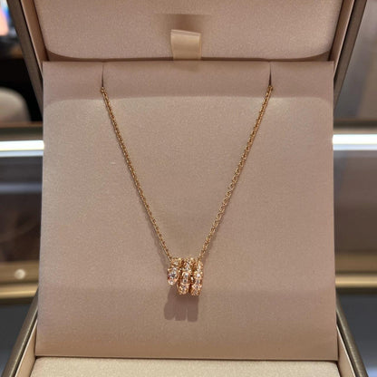 [Auream]SERPENTI PINK GOLD NECKLACE DOUBLE RING DIAMOND