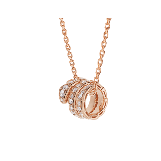[Auream]SERPENTI PINK GOLD NECKLACE DOUBLE RING DIAMOND