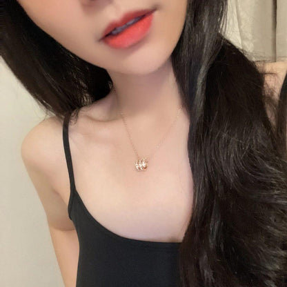 [Auream]SERPENTI PINK GOLD NECKLACE DOUBLE RING DIAMOND
