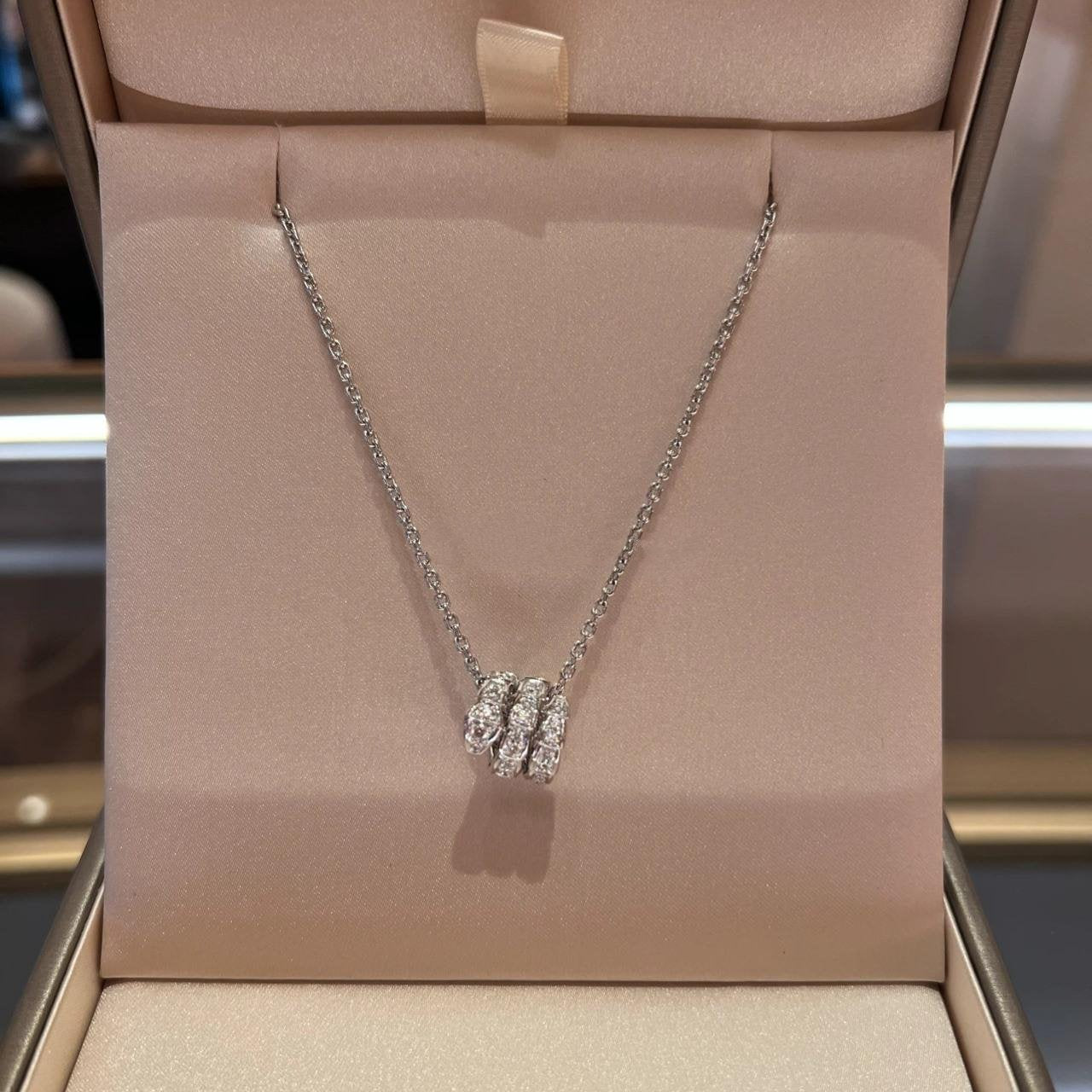[Auream]SERPENTI  NECKLACE DOUBLE RING DIAMOND
