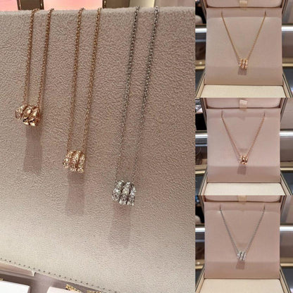 [Auream]SERPENTI  NECKLACE DOUBLE RING DIAMOND