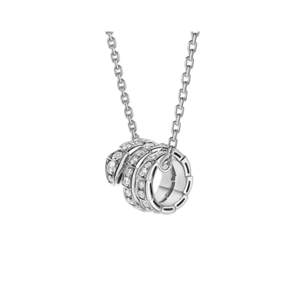 [Auream]SERPENTI  NECKLACE DOUBLE RING DIAMOND