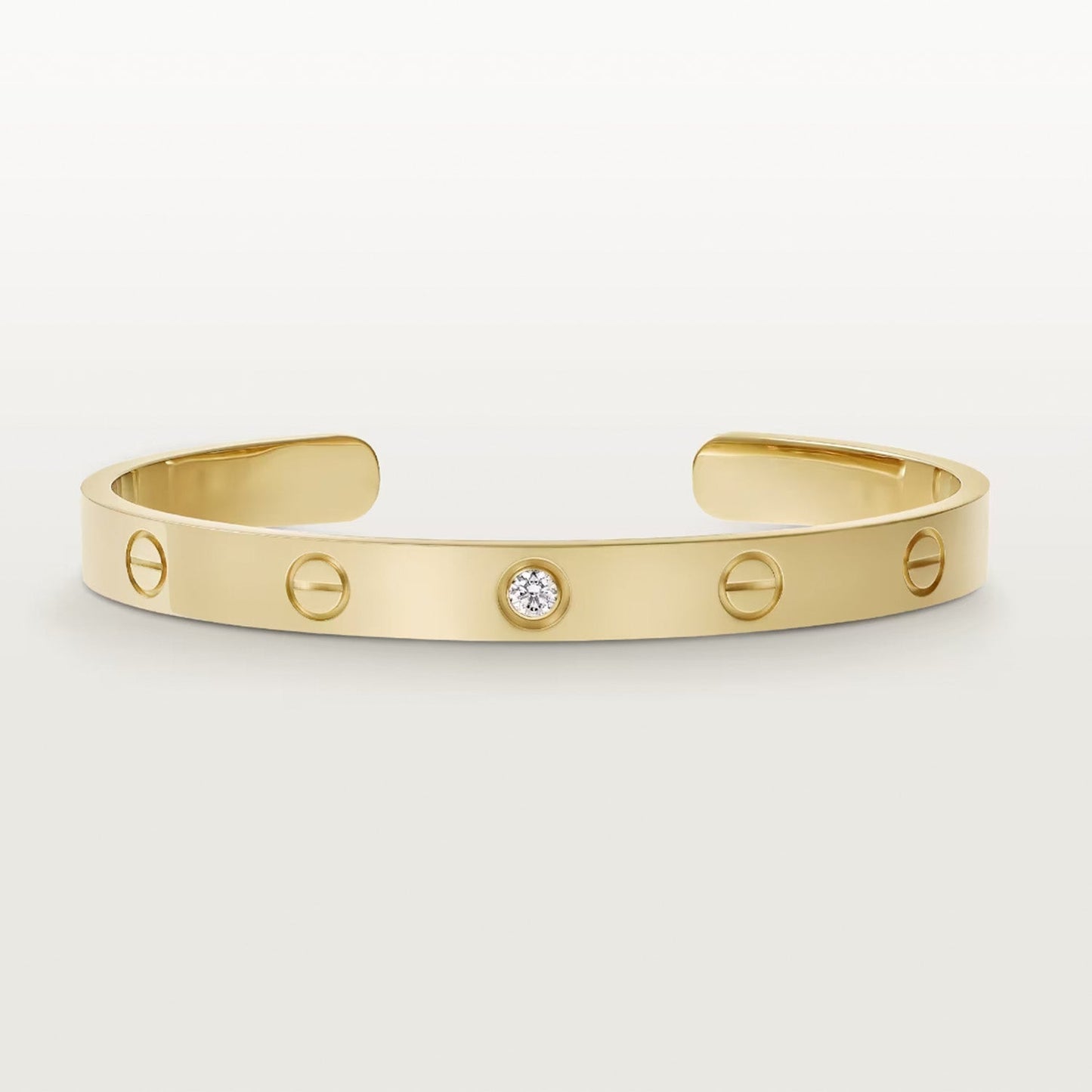[Auream]LOVE BRACELET 6.1MM 1 DIAMOND OPEN CUFF