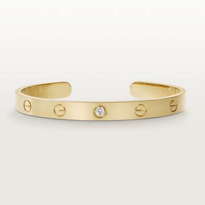 [Auream]LOVE BRACELET 6.1MM 1 DIAMOND OPEN CUFF