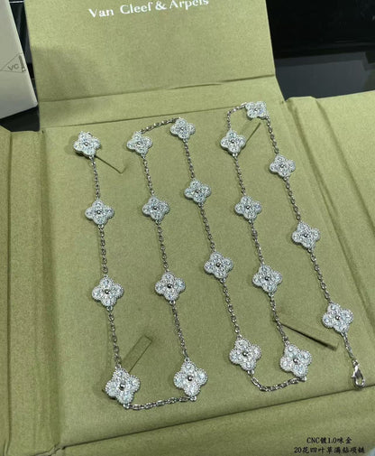 [Auream]CLOVER 20 MOTIFS FULL-DIAMOND NECKLACE