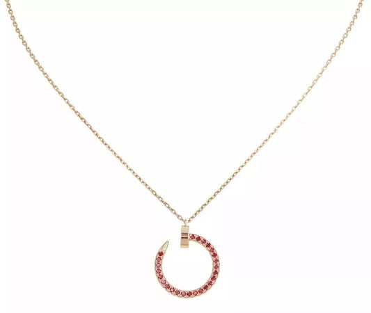 [Auream]JUSTE NECKLACE GOLD RED DIAMONDS