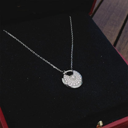 [Auream]AMULETTE SILVER FULL DIAMOND NECKLACE