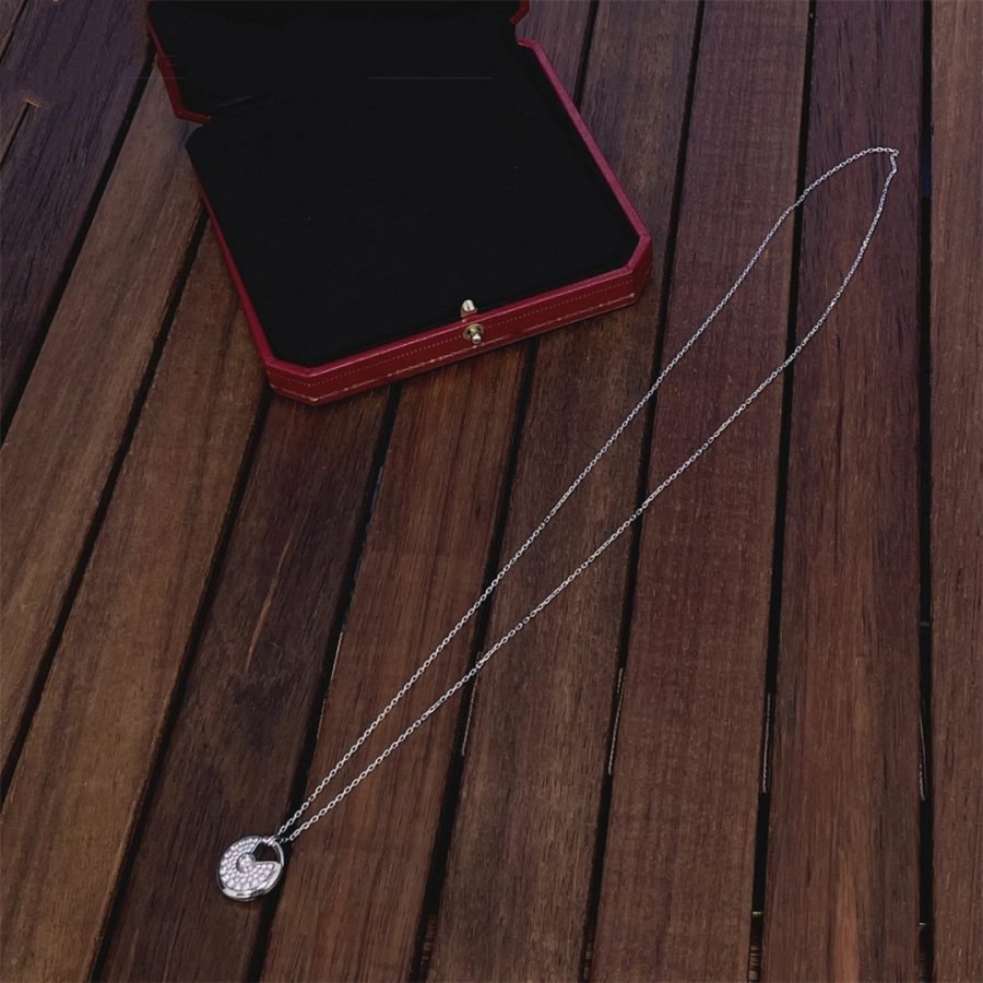 [Auream]AMULETTE SILVER FULL DIAMOND NECKLACE