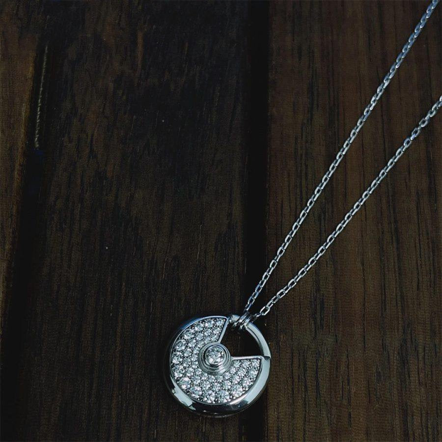 [Auream]AMULETTE SILVER FULL DIAMOND NECKLACE