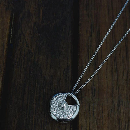 [Auream]AMULETTE SILVER FULL DIAMOND NECKLACE
