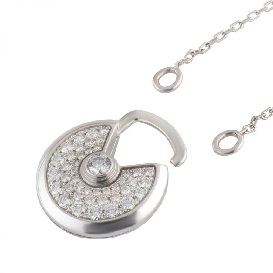 [Auream]AMULETTE SILVER FULL DIAMOND NECKLACE