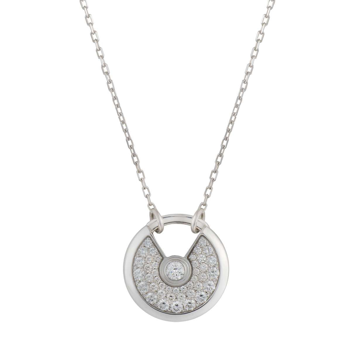 [Auream]AMULETTE SILVER FULL DIAMOND NECKLACE