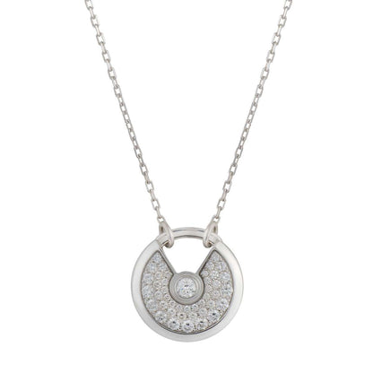 [Auream]AMULETTE SILVER FULL DIAMOND NECKLACE