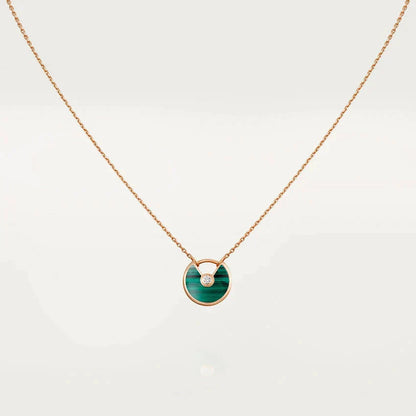 [Auream]AMULETTE ROSE GOLD MALACHITE NECKLACE
