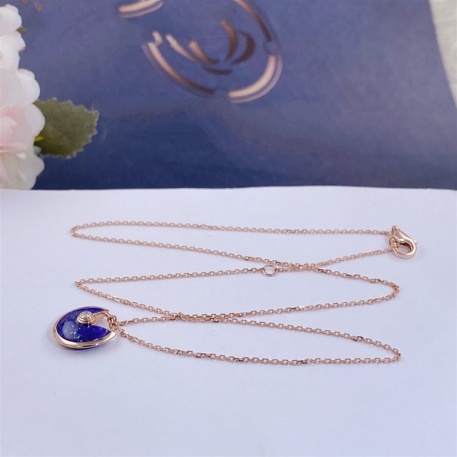 [Auream]AMULETTE ROSE GOLD AGATE NECKLACE
