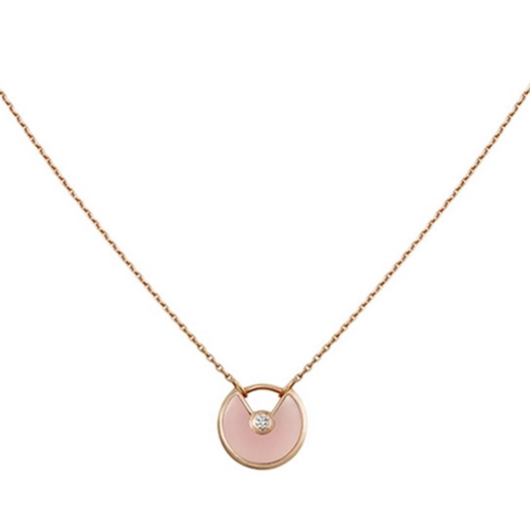 [Auream]AMULETTE ROSE GOLD PINK MOP NECKLACE
