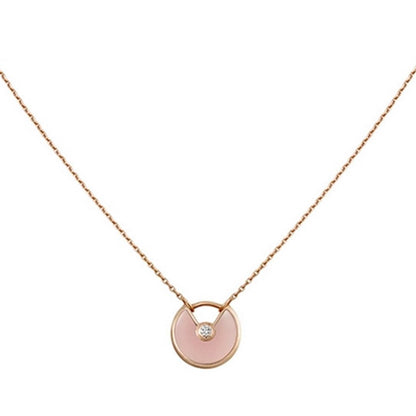 [Auream]AMULETTE ROSE GOLD PINK MOP NECKLACE